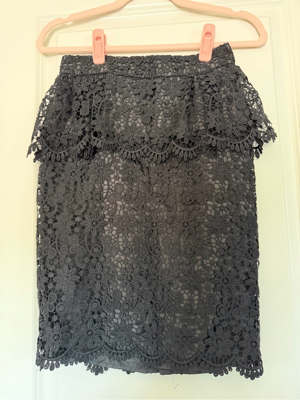 Mango black lace skirt peplum.